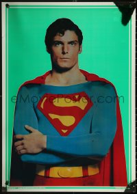 5s0208 SUPERMAN foil 21x30 commercial poster 1978 comic book hero Christopher Reeve in costume!