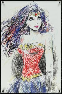 5s0209 WONDER WOMAN 2-sided 22x34 commercial poster 2017 sketch art of classic female superhero!
