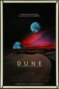 5s0865 DUNE advance 1sh 1984 David Lynch sci-fi classic, two moons over the desert planet Arrakis!