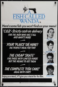 5s0136 FISH CALLED WANDA English double crown 1988 Crichton, fish staring at big pistol, ultra-rare!