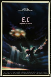 5s0870 E.T. THE EXTRA TERRESTRIAL advance 1sh 1982 different spaceship in clouds art by Alvin!