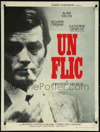 5s0220 UN FLIC French 24x31 1972 Jean-Pierre Melville's Un Flic, smoking Alain Delon close-up!