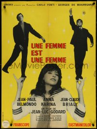 5s0221 WOMAN IS A WOMAN French 22x30 1961 Godard's Une femme est une femme, Belmondo, Chica!