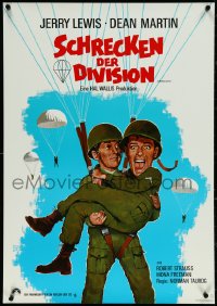 5s0346 JUMPING JACKS German 1970 different art of Army paratroopers Dean Martin & Jerry Lewis!