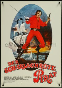 5s0377 SWASHBUCKLER German 1977 art of pirate Robert Shaw by ship by John Solie!
