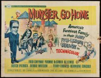 5s0452 MUNSTER GO HOME 1/2sh 1966 great art of Fred Gwynne, Yvonne De Carlo, Al Lewis, from TV!