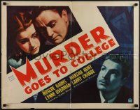 5s0453 MURDER GOES TO COLLEGE 1/2sh 1937 Roscoe Karns and pretty Marsha Hunt over Buster Crabbe!