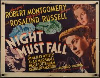 5s0454 NIGHT MUST FALL 1/2sh 1937 killer Robert Montgomery & Rosalind Russell, ultra rare!