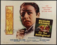 5s0456 ON THE WATERFRONT style A 1/2sh 1954 Elia Kazan, Marlon Brando c/u & with Eva Marie Saint!