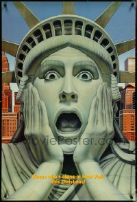 5s0926 HOME ALONE 2 teaser 1sh 1992 wacky art of Macaulay Culkin as Statue of Liberty!