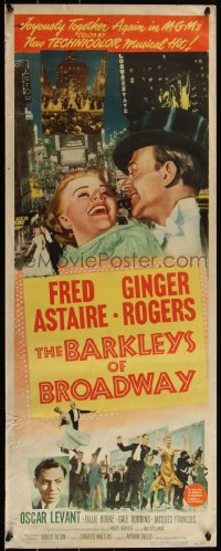 5s0493 BARKLEYS OF BROADWAY insert 1949 artwork of Fred Astaire & Ginger Rogers dancing in New York!