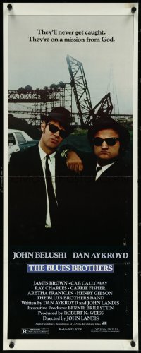 5s0500 BLUES BROTHERS insert 1980 John Belushi & Dan Aykroyd are on a mission from God!
