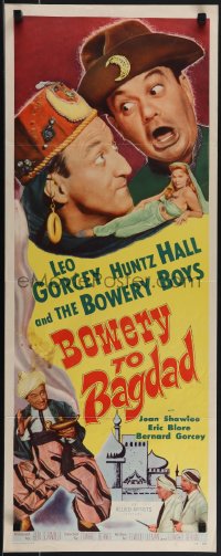 5s0503 BOWERY TO BAGDAD insert 1954 wacky Leo Gorcey, Huntz Hall & sexy bellydancer!