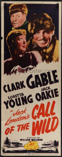 5s0505 CALL OF THE WILD insert R1953 Oakie, Clark Gable & Loretta Young in Jack London story!