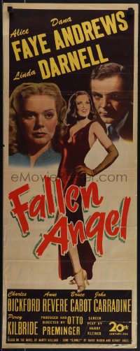 5s0520 FALLEN ANGEL insert 1945 Preminger, Alice Faye, Dana Andrews, sexy bad girl Linda Darnell!