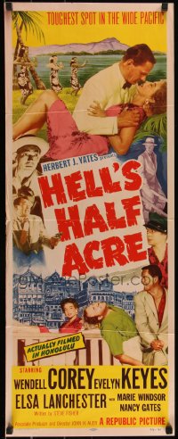 5s0535 HELL'S HALF ACRE insert 1954 Wendell Corey romances sexy Evelyn Keyes in Hawaii!