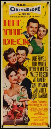 5s0538 HIT THE DECK insert 1955 Debbie Reynolds, Jane Powell, Tony Martin, Pidgeon, Ann Miller!