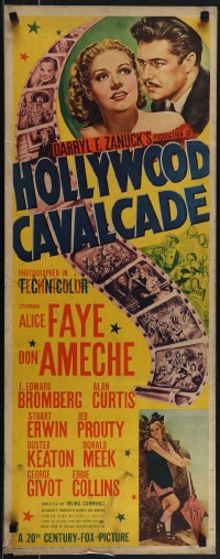 5s0539 HOLLYWOOD CAVALCADE insert 1939 art of Alice Faye, Don Ameche & many top stars!