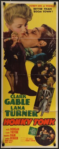 5s0540 HONKY TONK insert 1941 Clark Gable kisses sexy Lana Turner + scenes, every kiss a thrill!