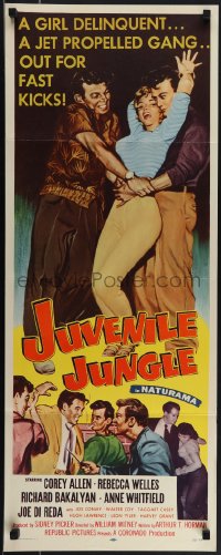 5s0547 JUVENILE JUNGLE insert 1958 a girl delinquent & a jet propelled gang out for fast kicks!