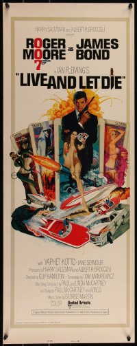 5s0558 LIVE & LET DIE East Hemi insert 1973 art of Roger Moore as James Bond by Robert McGinnis!