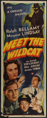 5s0565 MEET THE WILDCAT insert 1940 it's a chiller-diller with Bellamy and Lindsay, ultra rare!