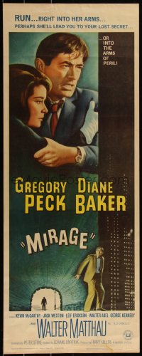 5s0566 MIRAGE insert 1965 is the key to Gregory Peck's secret in his mind, or in Diane Baker's arms