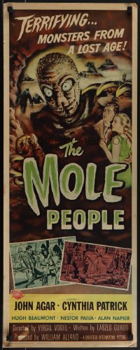 5s0567 MOLE PEOPLE insert 1956 wonderful Joseph Smith art of terrifying monsters from a lost age!