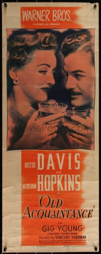5s0571 OLD ACQUAINTANCE insert 1943 Bette Davis knows what every woman expects from love!
