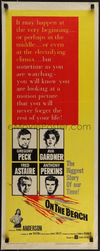 5s0572 ON THE BEACH insert 1959 Gregory Peck, Ava Gardner, Fred Astaire & Anthony Perkins!