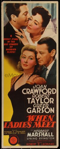 5s0616 WHEN LADIES MEET insert 1941 great images of Joan Crawford, Robert Taylor, Garson & Marshall!