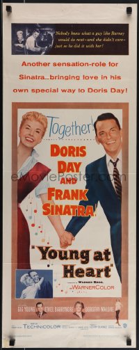 5s0623 YOUNG AT HEART insert 1954 great romantic image of Doris Day & Frank Sinatra holding hands!
