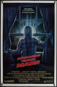 5s0940 INVADERS FROM MARS 1sh 1986 Tobe Hooper, art by Mahon, he knows they're here, R-rated!