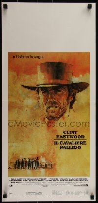 5s0481 PALE RIDER Italian locandina 1985 art of cowboy Clint Eastwood by C. Michael Dudash!