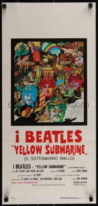 5s0484 YELLOW SUBMARINE Italian locandina R1980s Beatles John, Paul, Ringo & George, different!