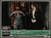 5s0390 ABBOTT & COSTELLO MEET DR. JEKYLL & MR. HYDE Italian 20x26 pbusta 1960 Dracula, Frankenstein!
