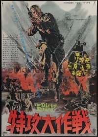 5s0656 DIRTY DOZEN Japanese 1967 completely different artwork of Lee Marvin charging into battle!