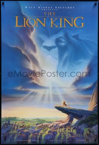 5s0958 LION KING DS 1sh 1994 Disney Africa, John Alvin art of Simba on Pride Rock with Mufasa in sky!
