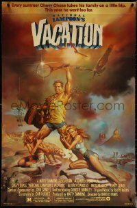 5s0990 NATIONAL LAMPOON'S VACATION studio style 1sh 1983 art of Chevy Chase, Brinkley & D'Angelo by Vallejo!