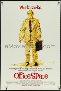 5s0997 OFFICE SPACE advance DS 1sh 1999 directed by Mike Judge, Stephen Root covered in post-its!
