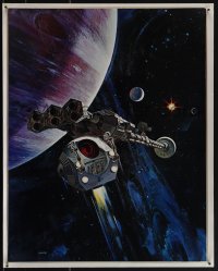5s0064 2001: A SPACE ODYSSEY color 16x20 still 1968 cool Bob McCall art of space station & pod!