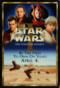 5s0125 PHANTOM MENACE 27x40 video poster 1999 George Lucas, Star Wars Episode I, cast image!