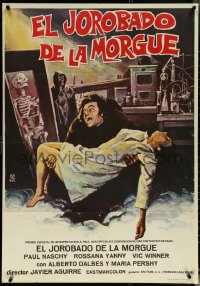 5s0139 HUNCHBACK OF THE MORGUE Spanish 1973 Spanish horror, cool art by Montalban!