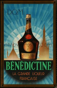 5s0167 BENEDICTINE 25x39 Algerian advertising poster 1939 deco style art of liquor bottle, rare!