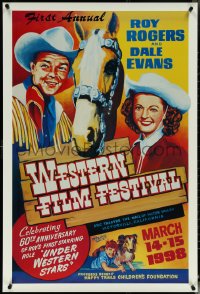 5s0073 FIRST ANNUAL WESTERN FILM FESTIVAL 27x40 film festival poster 1998 Roy Rogers & Dale Evans!