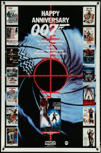 5s0153 HAPPY ANNIVERSARY 007 tv poster 1987 25 years of James Bond, cool image of many 007 posters!