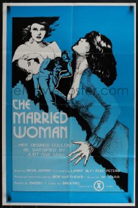 5s0251 MARRIED WOMAN 23x35 special poster 1974 she couldn't be satisfied by one man, ultra rare!