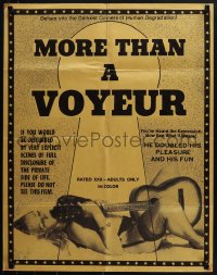 5s0252 MORE THAN A VOYEUR 23x29 special poster 1973 doubled his pleasure and his fun, ultra rare!