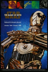 5s0120 STAR WARS: THE MAGIC OF MYTH 23x35 museum/art exhibition 1997 C-3PO under cast images!