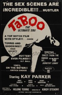 5s0255 TABOO 22x35 special poster 1980 Kay Parker, LeMay, if charity begins at home... why not sex?